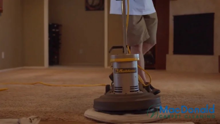 MacDonald Carpet Cleaning floor machine on a carpet